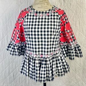 Anthropologie Pankaj & Nidhi Blouse Floral Embroidered